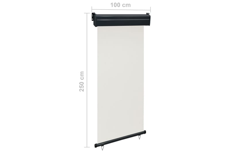 Sidemarkise for balkong 100x250 cm kremhvit - Krem - Hagemøbler - Solbeskyttelse - Markiser - Balkongmarkise