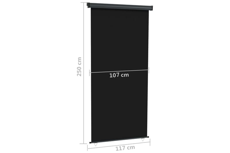 Sidemarkise for balkong 117x250 cm svart - Svart - Vindusmarkise - Markiser