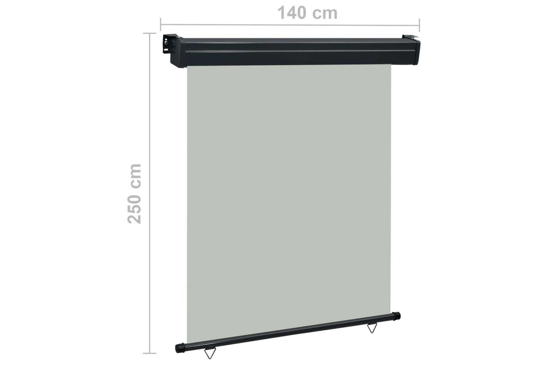 Sidemarkise for balkong 140x250 cm grå - Grå - Hagemøbler - Solbeskyttelse - Markiser - Balkongmarkise