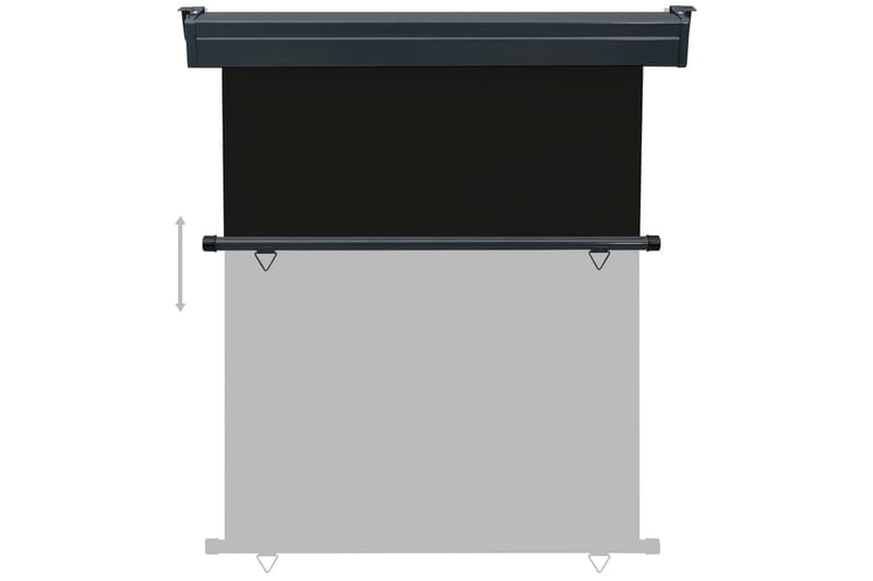 Sidemarkise for balkong 140x250 cm svart - Svart - Hagemøbler - Solbeskyttelse - Markiser - Balkongmarkise