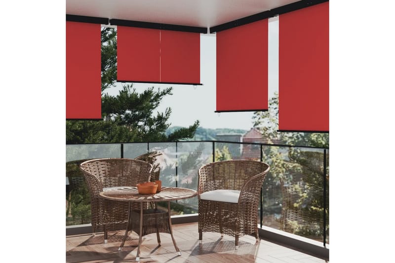 Sidemarkise for balkong 160x250 cm rød - Rød - Vindusmarkise - Markiser