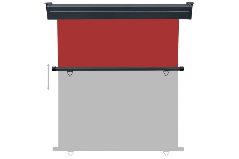 Sidemarkise for balkong 170x250 cm rød - Rød - Hagemøbler - Solbeskyttelse - Markiser - Balkongmarkise