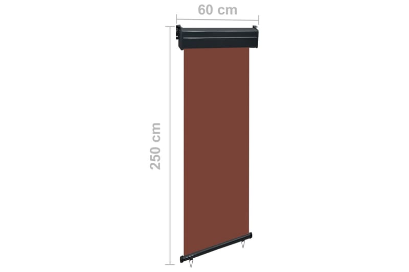 Sidemarkise for balkong 60x250 cm brun - Brun - Hagemøbler - Solbeskyttelse - Markiser - Balkongmarkise