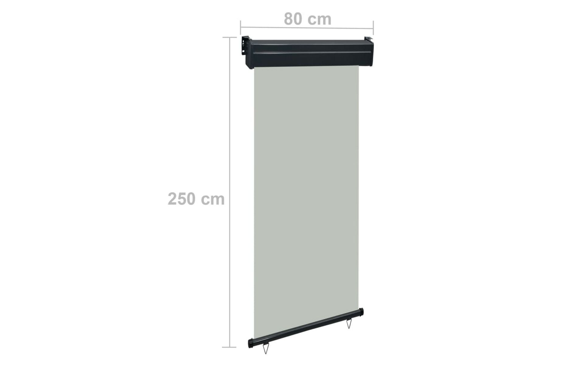 Sidemarkise for balkong 80x250 cm grå - Grå - Hagemøbler - Solbeskyttelse - Markiser - Balkongmarkise