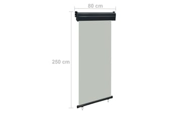 Sidemarkise for balkong 80x250 cm grå - Grå - Hagemøbler - Solbeskyttelse - Markiser - Balkongmarkise