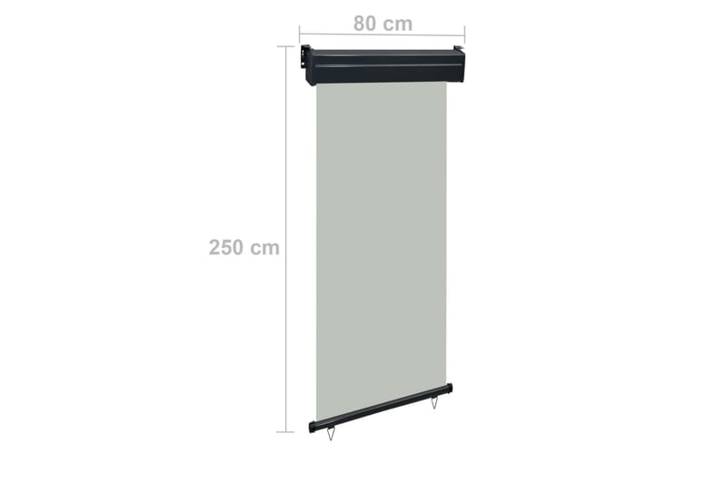 Sidemarkise for balkong 80x250 cm grå - Grå - Hagemøbler - Solbeskyttelse - Markiser - Balkongmarkise