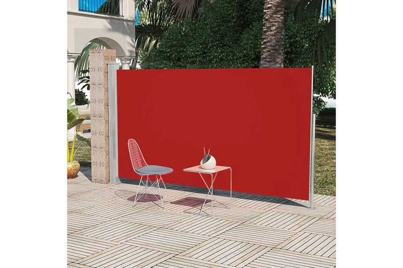 Uteplass Terasse Side Solskjerm 160 x 300 cm - Rød - Hagemøbler - Solbeskyttelse - Markiser - Balkongmarkise
