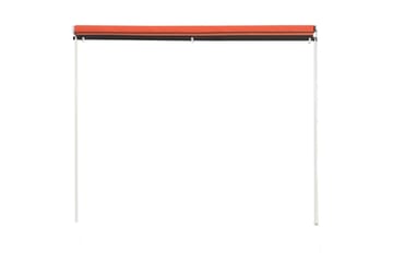 Uttrekkbar markise 100x150 cm oransje og brun - Flerfarget - Hagemøbler - Solbeskyttelse - Markiser - Vindusmarkise