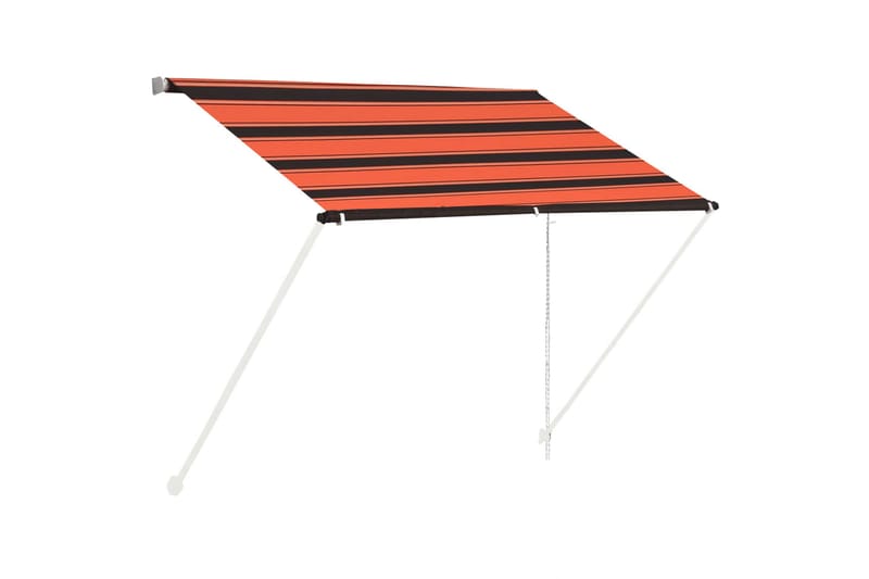 Uttrekkbar markise 100x150 cm oransje og brun - Flerfarget - Vindusmarkise - Markiser - Solbeskyttelse vindu