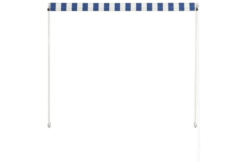 Uttrekkbar markise 150x150 cm blå og hvit - Hagemøbler - Solbeskyttelse - Markiser - Vindusmarkise