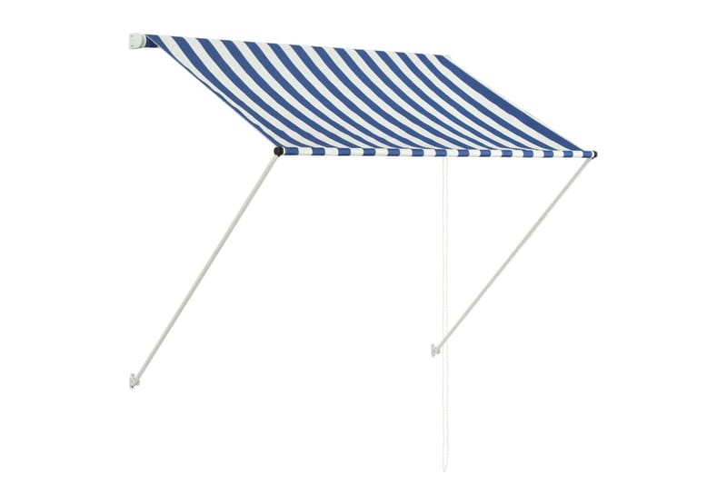 Uttrekkbar markise 150x150 cm blå og hvit - Hagemøbler - Solbeskyttelse - Markiser - Vindusmarkise