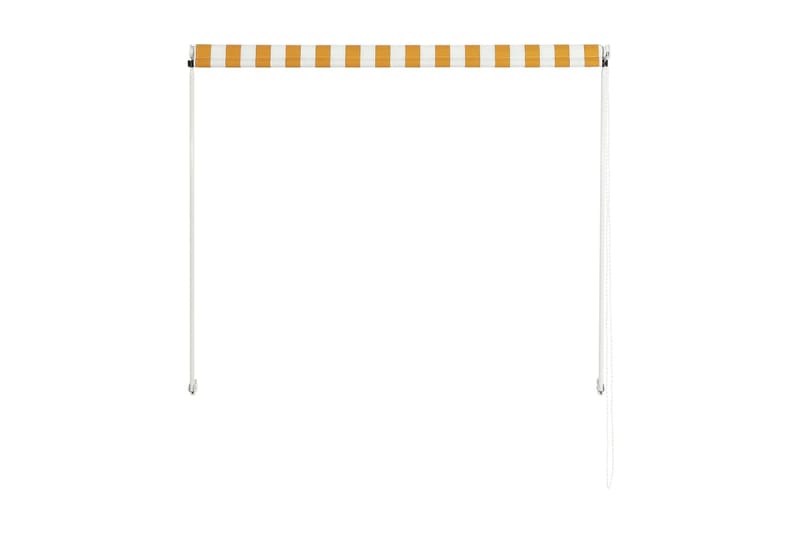 Uttrekkbar markise 150x150 cm gul og hvit - Hagemøbler - Solbeskyttelse - Markiser - Vindusmarkise