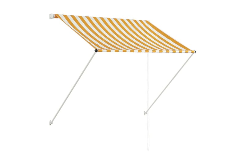 Uttrekkbar markise 150x150 cm gul og hvit - Hagemøbler - Solbeskyttelse - Markiser - Vindusmarkise
