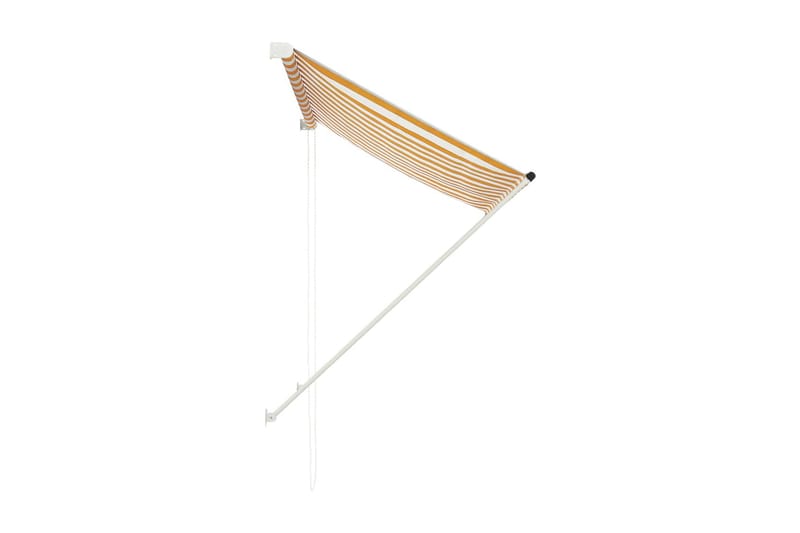 Uttrekkbar markise 150x150 cm gul og hvit - Hagemøbler - Solbeskyttelse - Markiser - Vindusmarkise