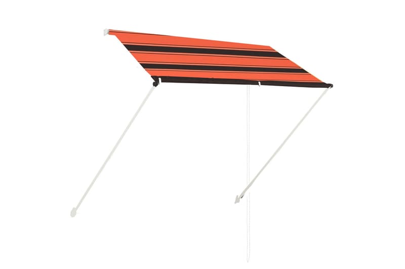 Uttrekkbar markise 200x150 cm oransje og brun - Flerfarget - Vindusmarkise - Markiser