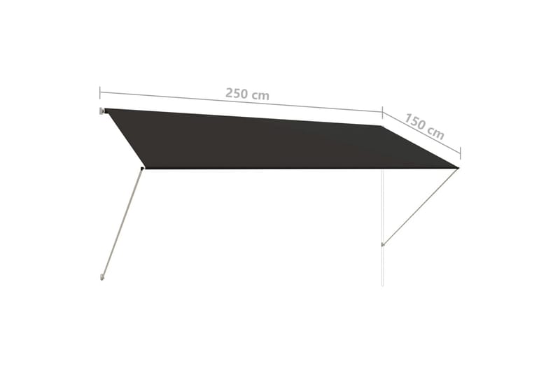 Uttrekkbar markise 250x150 cm antrasitt - Hagemøbler - Solbeskyttelse - Markiser - Vindusmarkise