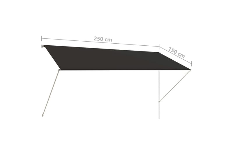 Uttrekkbar markise 250x150 cm antrasitt - Vindusmarkise - Markiser