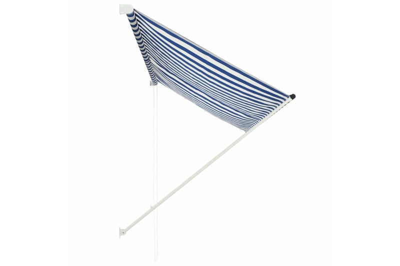 Uttrekkbar markise 250x150 cm blå og hvit - Hagemøbler - Solbeskyttelse - Markiser - Vindusmarkise
