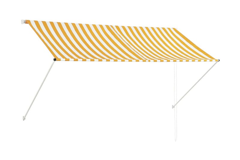 Uttrekkbar markise 250x150 cm gul og hvit - Hagemøbler - Solbeskyttelse - Markiser - Vindusmarkise
