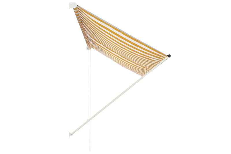 Uttrekkbar markise 250x150 cm gul og hvit - Hagemøbler - Solbeskyttelse - Markiser - Vindusmarkise