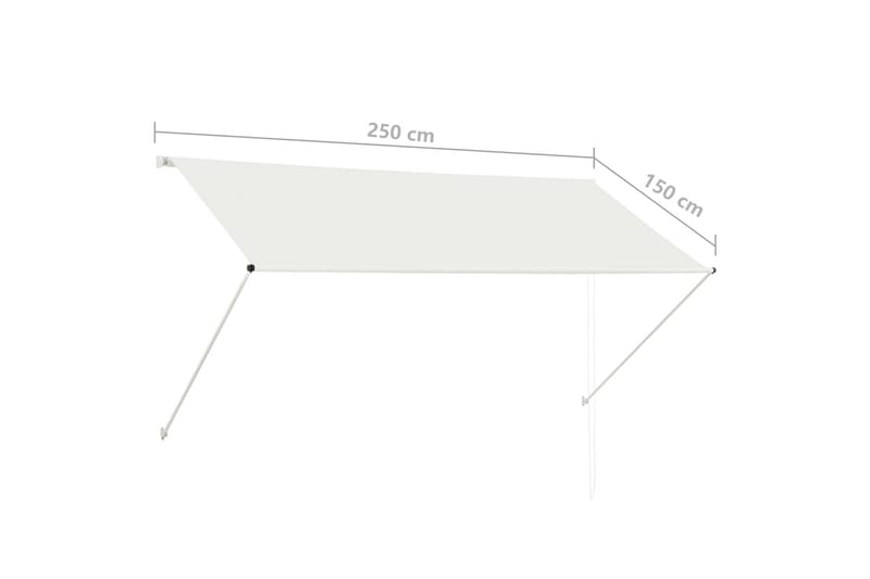 Uttrekkbar markise 250x150 cm kremhvit - Hagemøbler - Solbeskyttelse - Markiser - Vindusmarkise