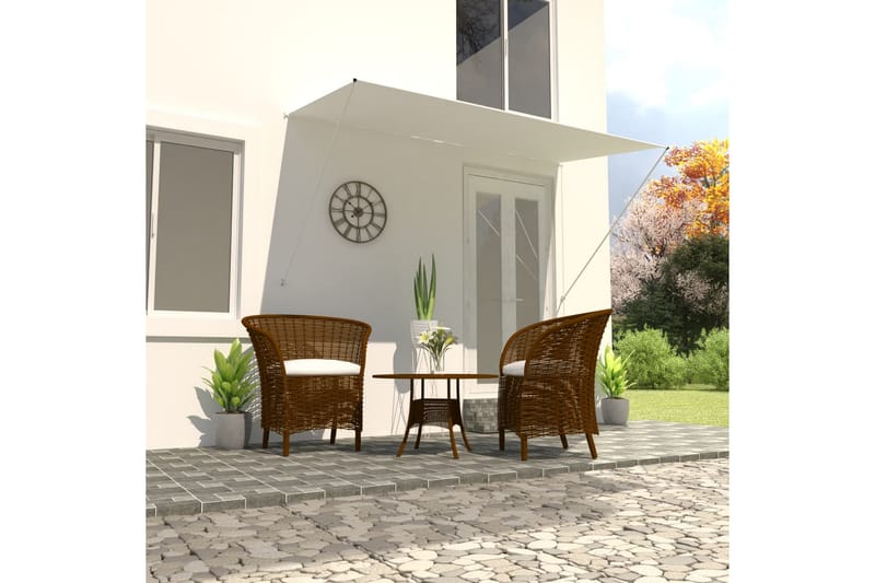 Uttrekkbar markise 250x150 cm kremhvit - Hagemøbler - Solbeskyttelse - Markiser - Vindusmarkise