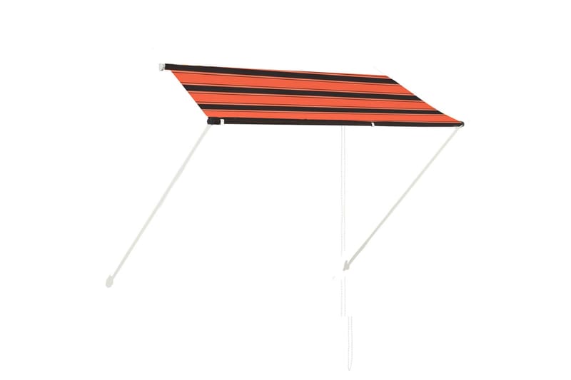 Uttrekkbar markise 250x150 cm oransje og brun - Flerfarget - Hagemøbler - Solbeskyttelse - Markiser - Vindusmarkise