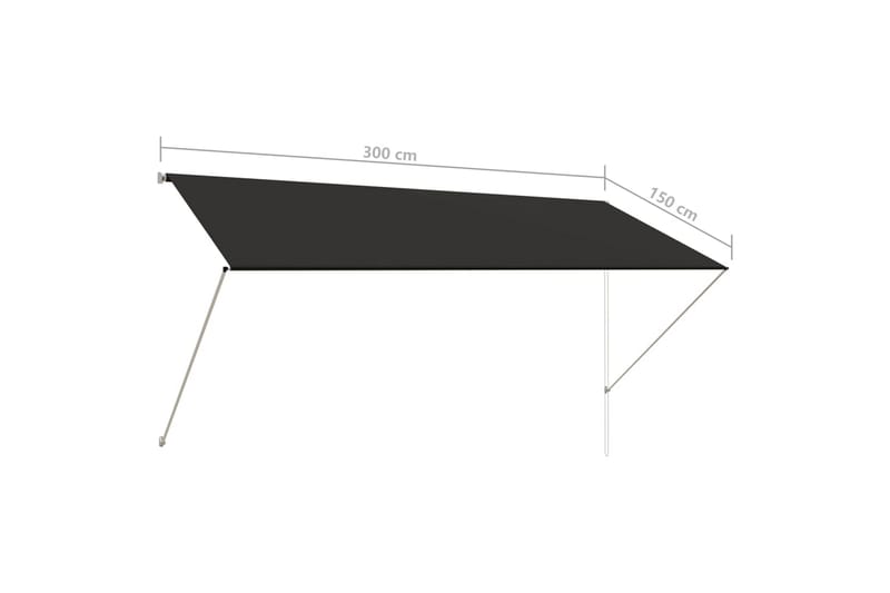 Uttrekkbar markise 300x150 cm antrasitt - Hagemøbler - Solbeskyttelse - Markiser - Balkongmarkise