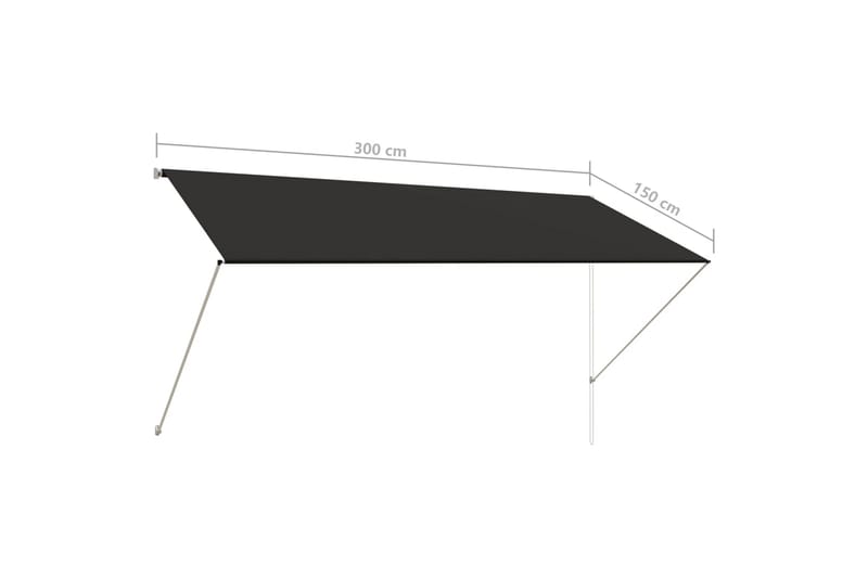 Uttrekkbar markise 300x150 cm antrasitt - Balkongmarkise - Markiser - Terrassemarkise