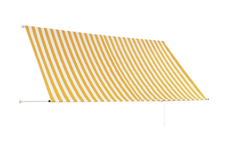 Uttrekkbar markise 300x150 cm gul og hvit - Hagemøbler - Solbeskyttelse - Markiser - Balkongmarkise