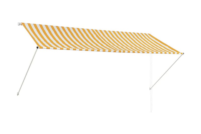 Uttrekkbar markise 300x150 cm gul og hvit - Balkongmarkise - Markiser - Terrassemarkise