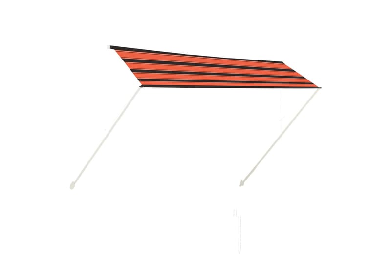 Uttrekkbar markise 300x150 cm oransje og brun - Flerfarget - Balkongmarkise - Markiser - Terrassemarkise