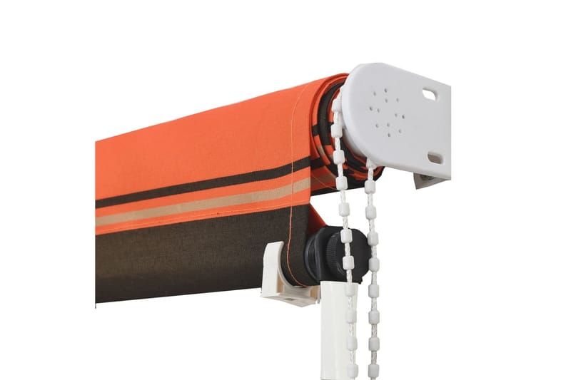 Uttrekkbar markise 350x150 cm oransje og brun - Flerfarget - Terrassemarkise - Markiser - Balkongmarkise
