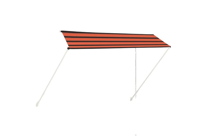 Uttrekkbar markise 350x150 cm oransje og brun - Flerfarget - Hagemøbler - Solbeskyttelse - Markiser - Balkongmarkise