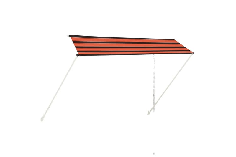 Uttrekkbar markise 350x150 cm oransje og brun - Flerfarget - Terrassemarkise - Markiser - Balkongmarkise