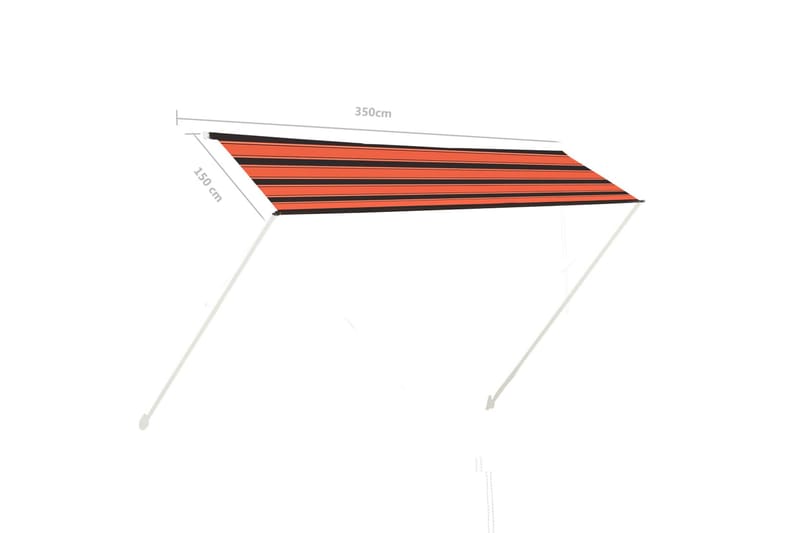 Uttrekkbar markise 350x150 cm oransje og brun - Flerfarget - Hagemøbler - Solbeskyttelse - Markiser - Balkongmarkise