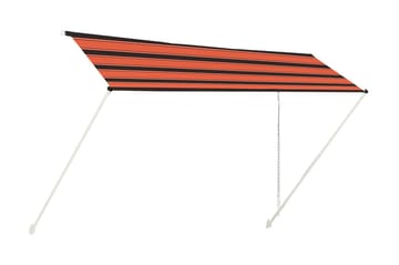 Uttrekkbar markise 400x150 cm oransje og brun - Flerfarget - Hagemøbler - Solbeskyttelse - Markiser - Balkongmarkise