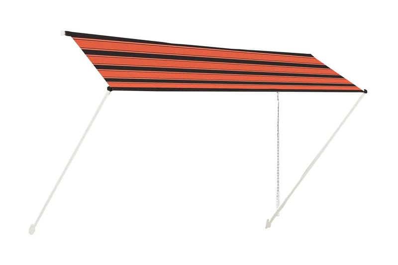 Uttrekkbar markise 400x150 cm oransje og brun - Flerfarget - Balkongmarkise - Markiser - Terrassemarkise