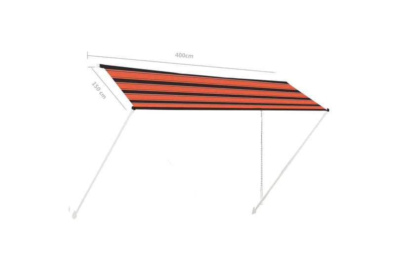 Uttrekkbar markise 400x150 cm oransje og brun - Flerfarget - Hagemøbler - Solbeskyttelse - Markiser - Balkongmarkise