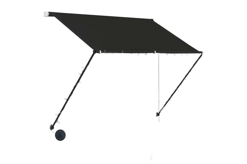 Uttrekkbar markise med LED 150x150 cm antrasitt - Grå - Hagemøbler - Solbeskyttelse - Markiser - Vindusmarkise