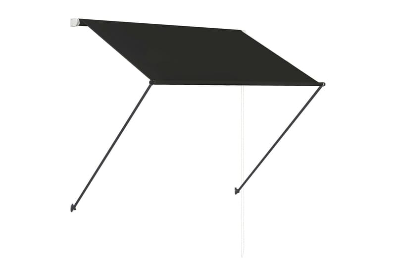 Uttrekkbar markise med LED 150x150 cm antrasitt - Grå - Hagemøbler - Solbeskyttelse - Markiser - Vindusmarkise