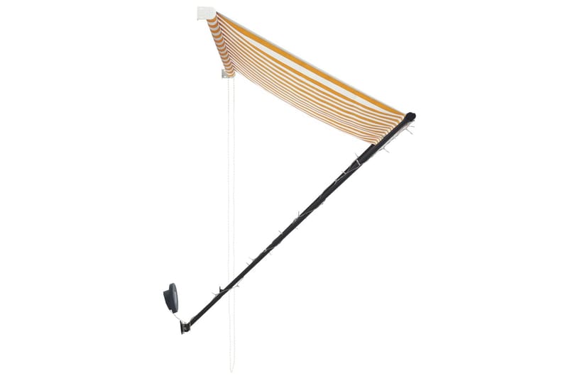 Uttrekkbar markise med LED 250x150 cm gul og hvit - Gul - Hagemøbler - Solbeskyttelse - Markiser - Vindusmarkise