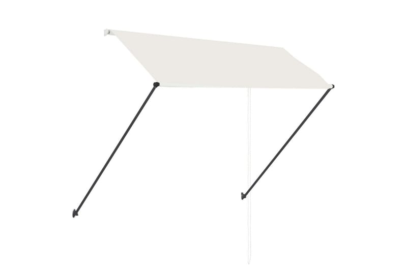Uttrekkbar markise med LED 250x150 cm kremhvit - Krem - Hagemøbler - Solbeskyttelse - Markiser - Vindusmarkise