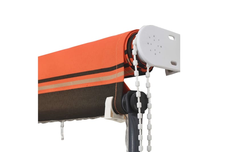 Uttrekkbar markise med LED 250x150 cm oransje og brun - Flerfarget - Vindusmarkise - Markiser