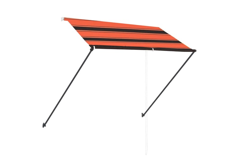 Uttrekkbar markise med LED 250x150 cm oransje og brun - Flerfarget - Hagemøbler - Solbeskyttelse - Markiser - Vindusmarkise