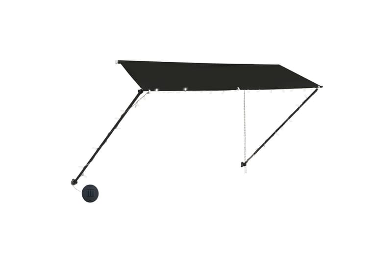 Uttrekkbar markise med LED 300x150 cm antrasitt - Grå - Hagemøbler - Solbeskyttelse - Markiser - Balkongmarkise
