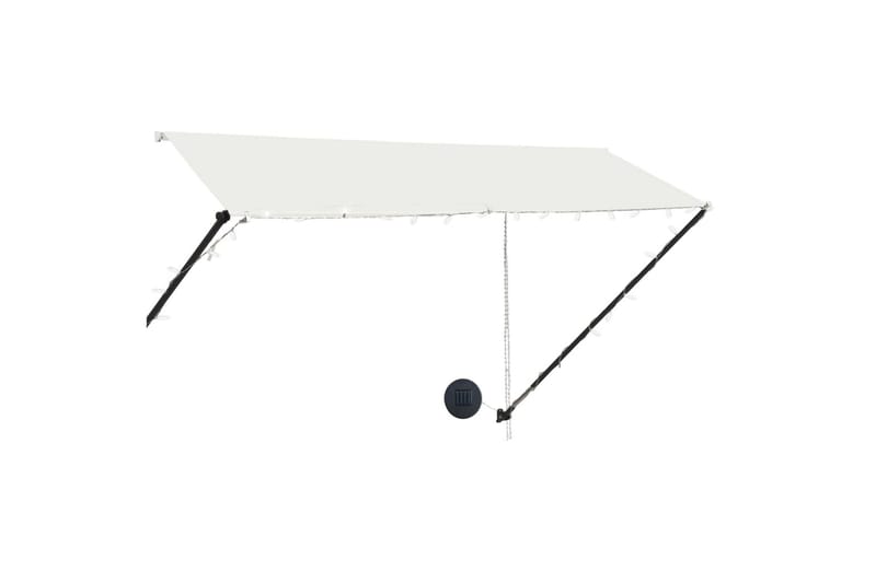 Uttrekkbar markise med LED 300x150 cm kremhvit - Krem - Hagemøbler - Solbeskyttelse - Markiser - Balkongmarkise
