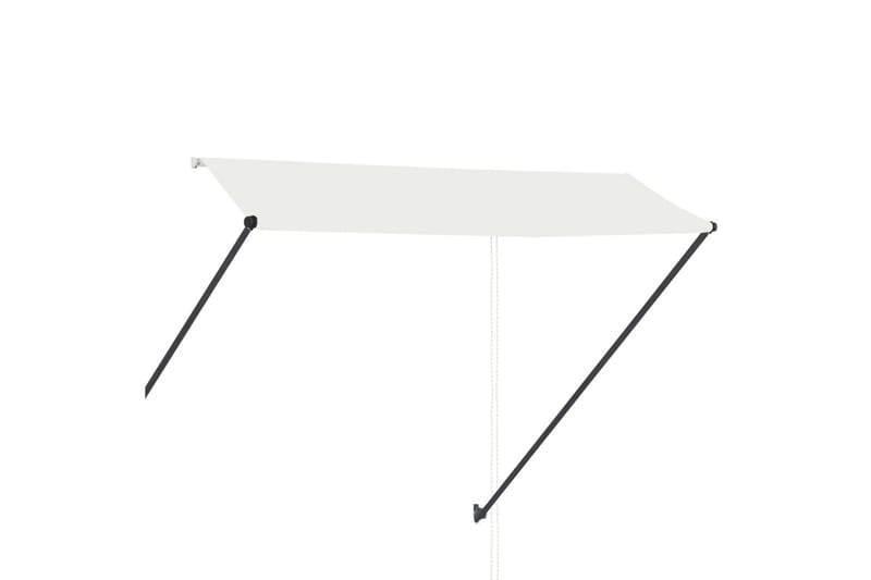 Uttrekkbar markise med LED 300x150 cm kremhvit - Krem - Hagemøbler - Solbeskyttelse - Markiser - Balkongmarkise