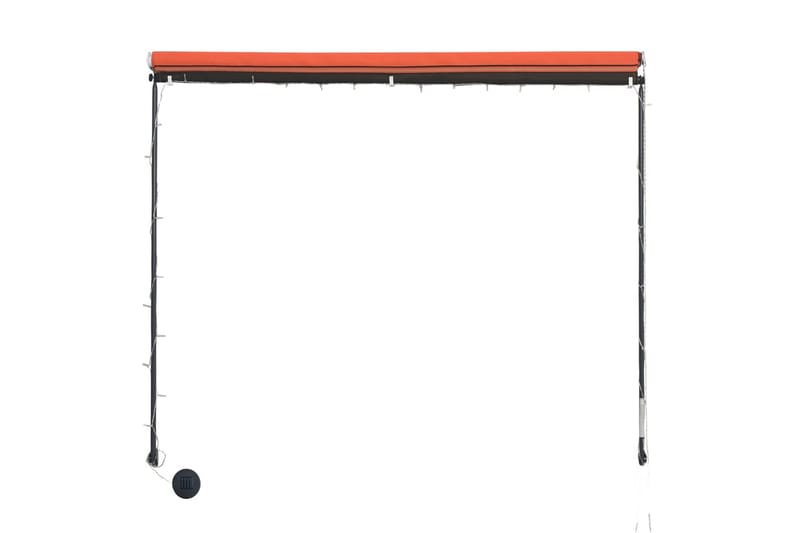 Uttrekkbar markise med LED 300x150 cm oransje og brun - Flerfarget - Balkongmarkise - Markiser - Terrassemarkise