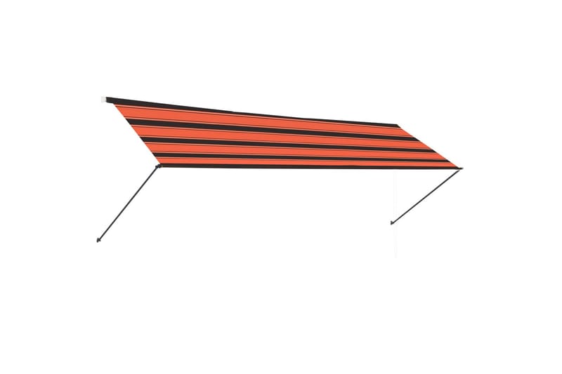 Uttrekkbar markise med LED 300x150 cm oransje og brun - Flerfarget - Balkongmarkise - Markiser - Terrassemarkise